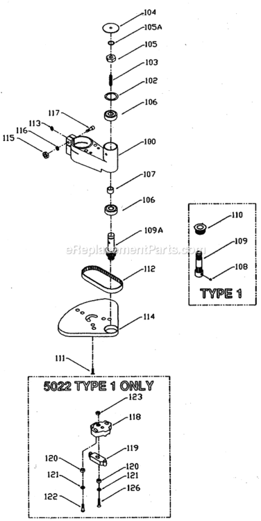 Page A Diagram and Parts List for 5031 Type 1 Porter Cable Tool Stand & Cart
